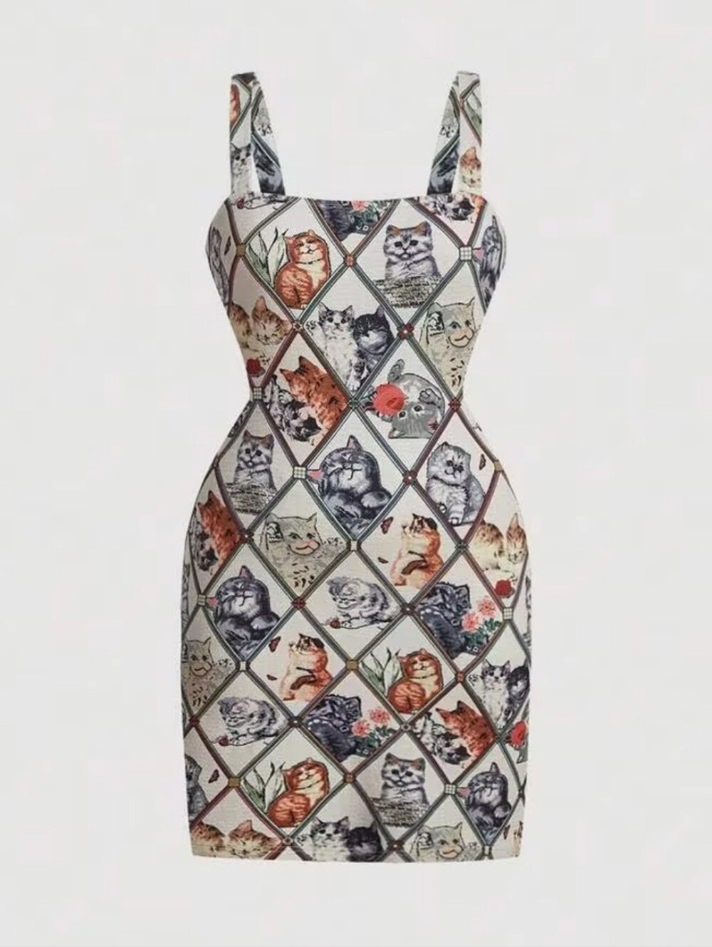 SHEIN MOD Plus Cat Print Cami Dress